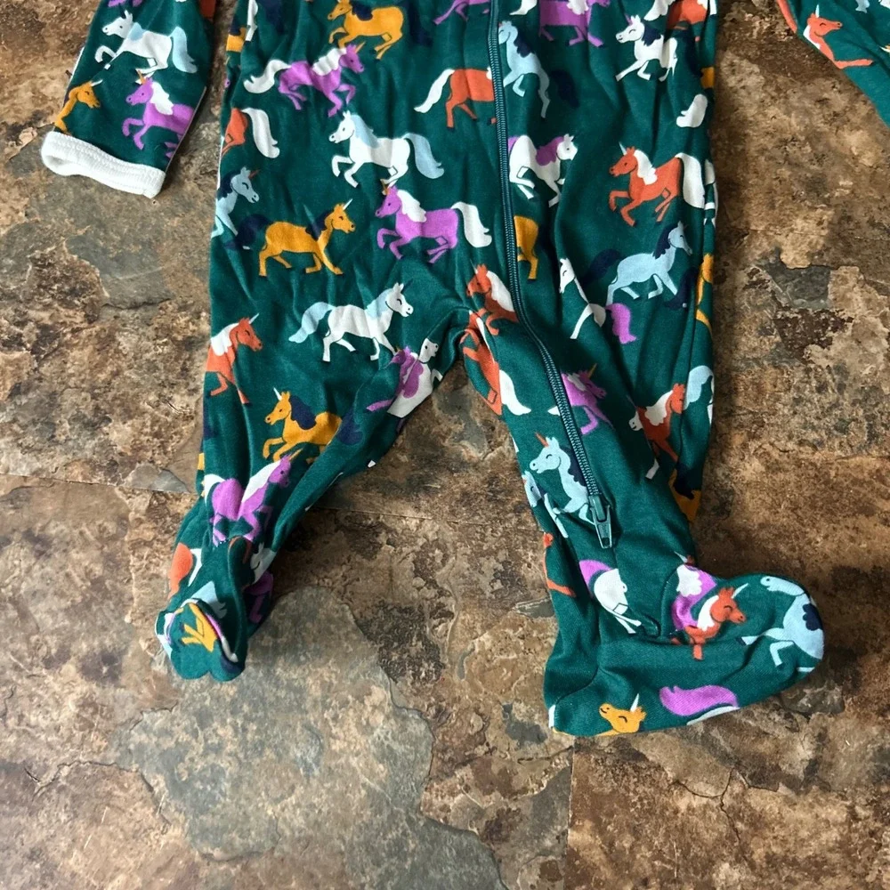 Wonder Nation Unicorn Pajamas Baby Girl's Size 0-3 Months Footie Pjs Pajama NEW